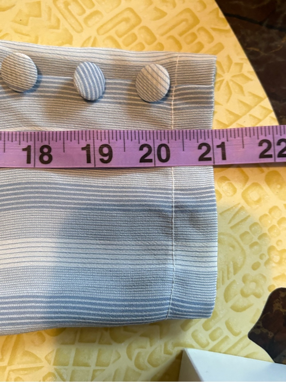 Vintage Striped Pleated Front Blouse in Light Blue and White - Picture 10 of 10